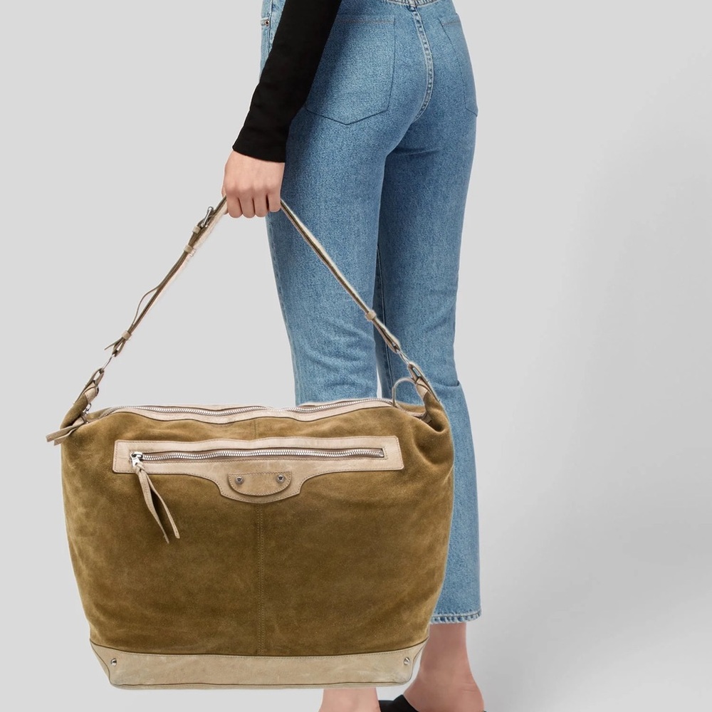 Balenciaga XL Courier Hobo Weekender Bag in Suede AUTHENTIC - Picture 2 of 16